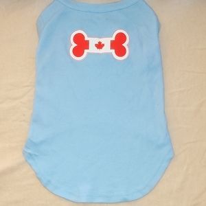 ❤️ Light Blue Canada Day Dog Bone Top XL